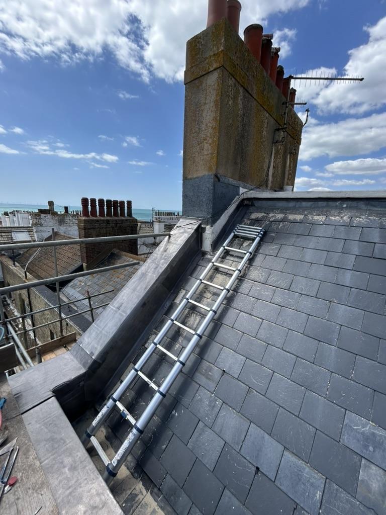 Full Roof Refurbishment, Lead Gutter Replacement & Chimney Interface Rebuild